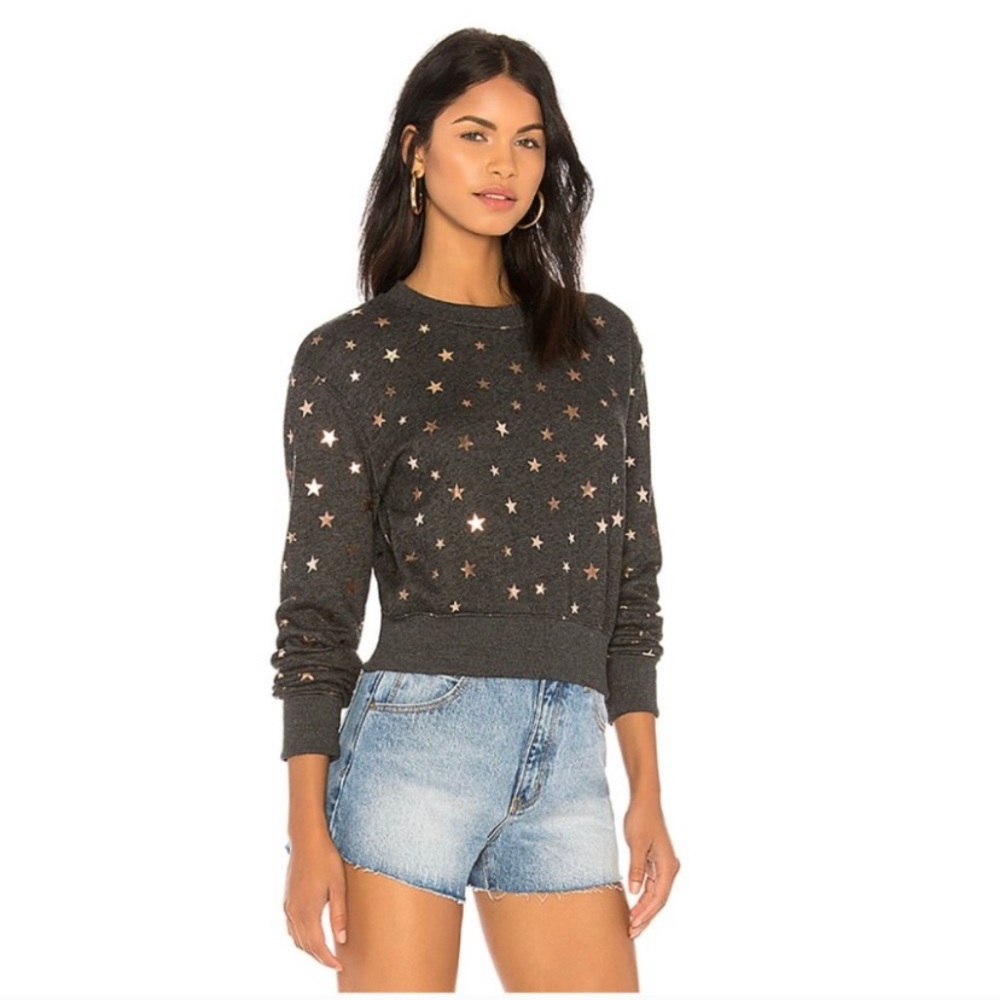 Spiritual Gangster Stars Crop Sweatshirt Crew